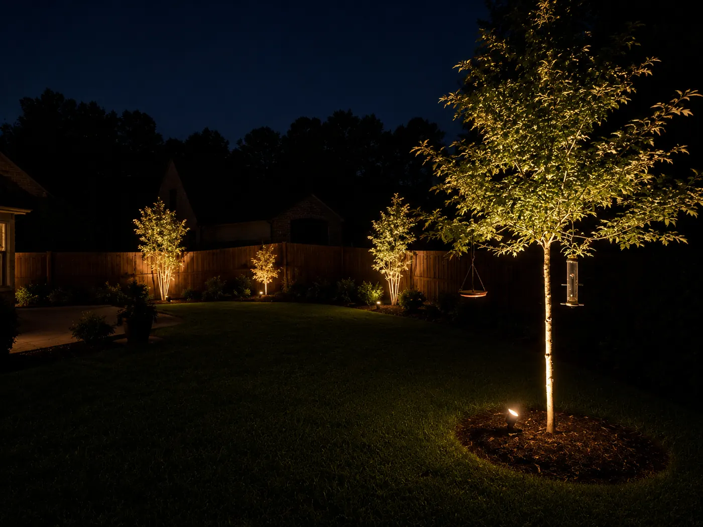 Tree and garden uplighting Birmingham Alabama